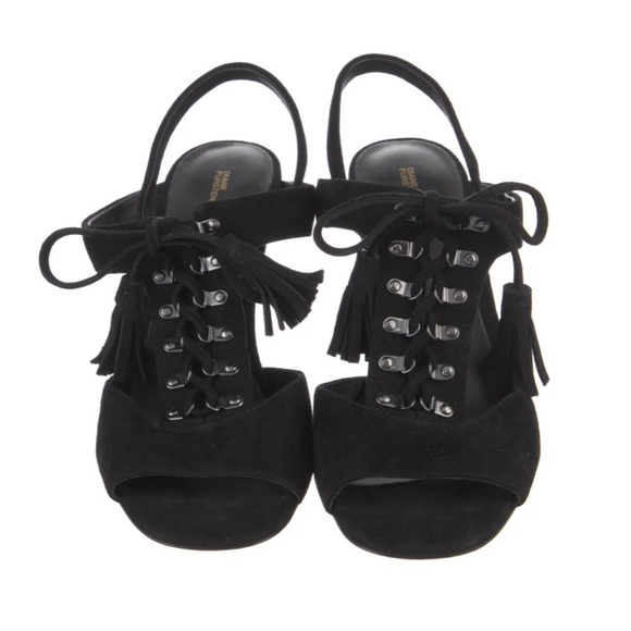 Diane Von Furstenberg Arabella Suede Lace up Heels - Picture 2 of 9